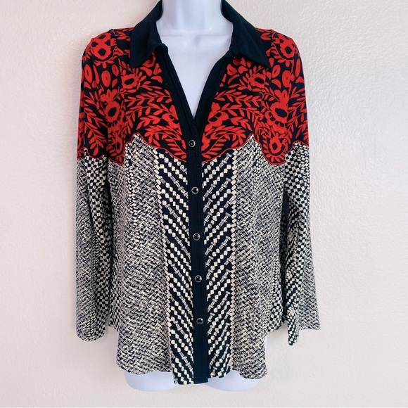 Soft Surroundings Calistoga Snap Front Shirt Size M - Picture 2 of 5